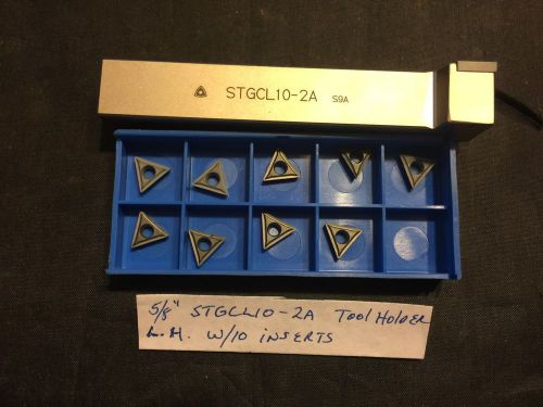 Korloy 5/8&#034; STGCL10-2A Tool Holder w/ Box of 10 Carbide Inserts