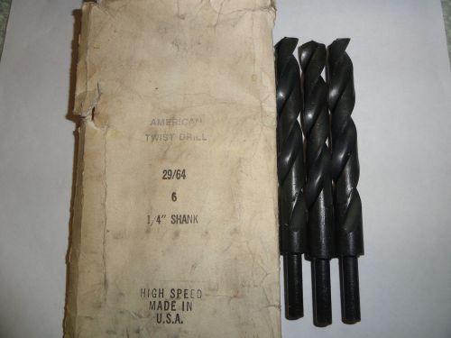 29/64&#034; X 1/4&#034; Reduced Shank Drill Bits