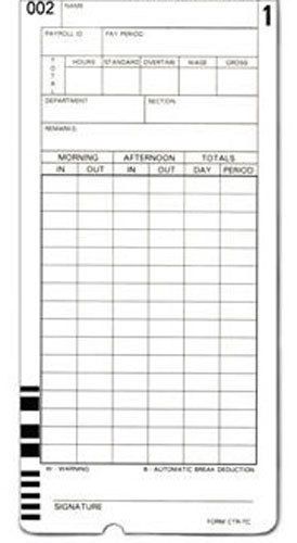 400 time cards for icon ct-900 calculating time recorder, ctr-tc compatible for sale