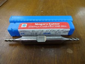 Niagara cutter 1/8&#034; / 3/8&#034; double end 4 flute center cutting hss end mill bit for sale