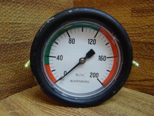 3&#034; Budenberg Pressure Gauge 0-200 lb/in NSN 6685-00-006-3742 1/8&#034; Back Bite