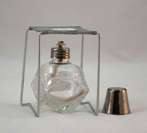 Glass Alcohol Burner/Cap w Wire Stand Laboratory