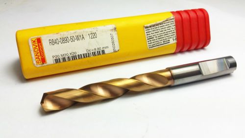 8.90mm Sandvik R840-0890-50-W1A 1220 PVD-TiALN Carbide Coolant Fed Drill (P17)