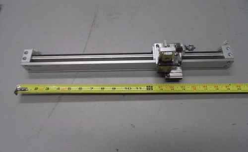 Smc sine 18&#034; rodless cylinder rear20-390, thk shw12 block &amp; 2&#034; (of travel) rail for sale