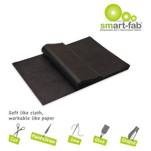 Smart-Fab Smart Fab Disposable Fabric, 9 x 12 Sheets, Black, 45 per pack