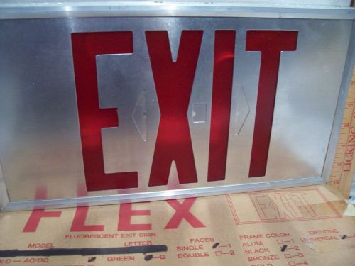 Vintage NEON  EXIT Lighted Sign Metal COMMERCIAL Industrial CARPENTER FLEX NOS