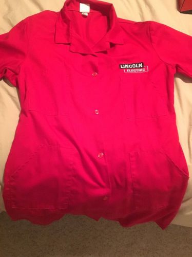 Lincoln electric red welding lab coat, x large for sale