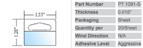 500 PLI-TAB Hang Tabs Delta Hole PT-1091-S Ships FREE