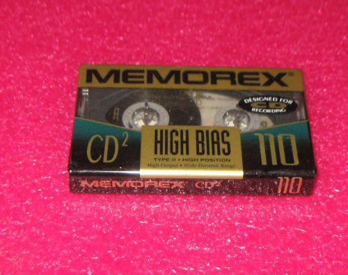 NEW MEMOREX CD2 HIGH BIAS 110 MINUTE BLANK CASSETTE TAPE