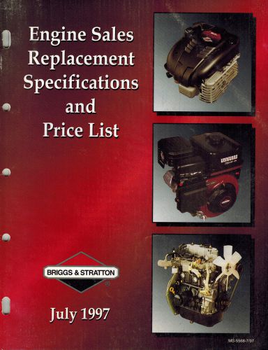 BRIGGS/ STRATTON REPLACEMENT ENGINE SPECIFICATIO MANUAL