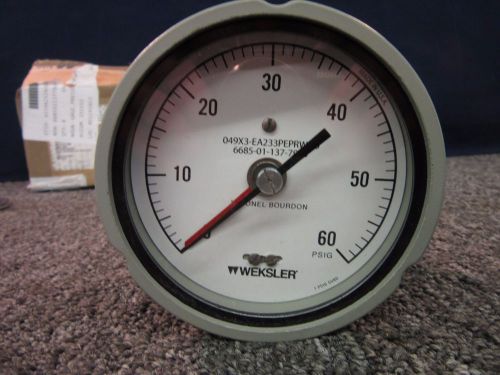 WEKSLER PRESSURE 4&#034; MONEL BOURDON 0-60 PSI GAUGE SA23-3-PE-PRWB0 AIR DIAL NEW