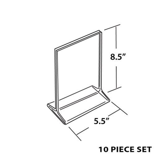 Azar 142711 5-1/2-Inch W by 8-1/2-Inch H Top-Load Acrylic Sign Holder, 10-Piece