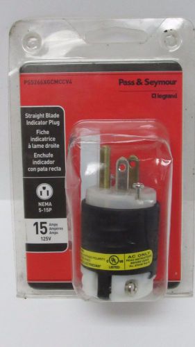 PASS&amp;SEYMOUR PS5266XGCMCCV4 NEMA 5-15P STRAIGHT BLADE INDICATOR PLUG