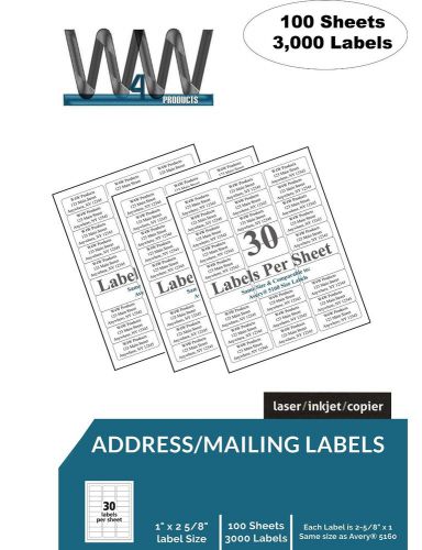 W4W 30-up Name and Address Mailing Labels Sheets