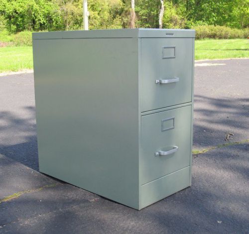 Vintage Mid Century STEELCASE 2 Drawer Seafoam Green Office File Cabinet