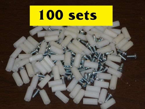 100 Sets 5/8 &#034; Nylon Hexagonal Pillar Female x Female Standoff Spacer W/ Screws