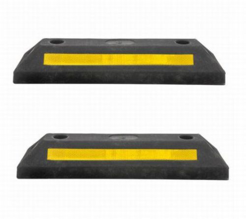 2 New Premium 21&#034; Rubber Parking Curbs! Wheel Stop Driveway Tire Guide Block Set