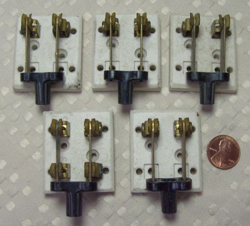 5 Vintage Leviton Electrical Knife Switches Porcelain Ceramic Steampunk Antenna