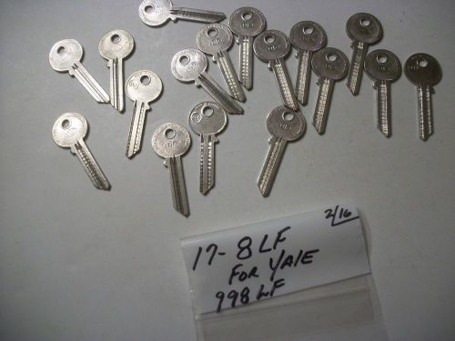 Locksmith LOT of 17, Key Blanks for YALE Locks, 8LF, 998LF  Uncut