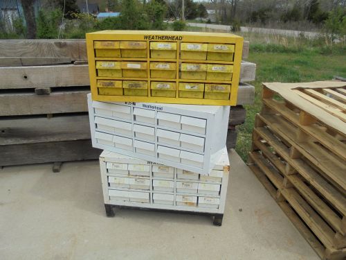 50 LOT VTG.WEATHERHEAD METAL DISPLAY STORAGE PARTS BINS CABINETS OIL LIQUIDATION