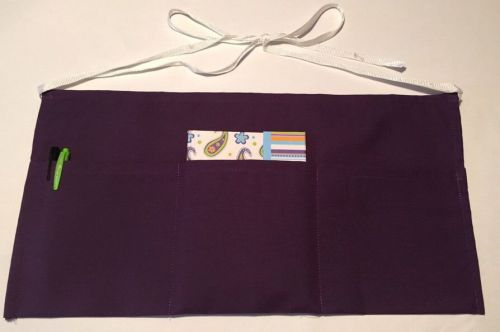 Waitress Waiter Server Purple Waist Apron, Spun Poly, 100% American Made