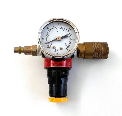 Speedaire regulator 2z767d, 250 psig max w/  bar gauge 0-60 psi &amp; connector mint for sale