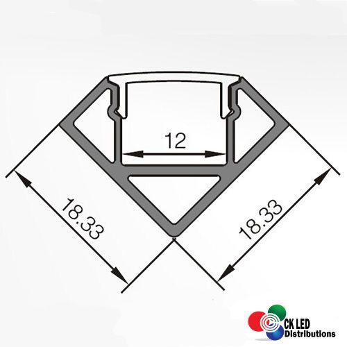 5X2M 1919F Aluminium Profile Channel Extrusion LED Light 5050 5630 3528