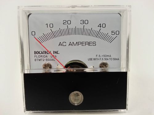 BTMT2-50AAC - Window/Surface Mount , Analog, AC, Ampmeter, 2&#034; x 2&#034;, 0-50