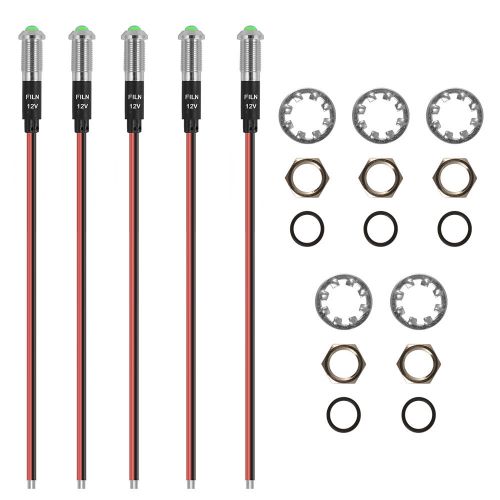 5pcs 8mm Green Metal LED Signal Indicator Light for Coffee Maker Machine TE447