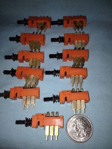 Lot of 20 pushbutton mini switches - (9) uid 12-pin &amp; (11) 6-pin latching - vgc for sale