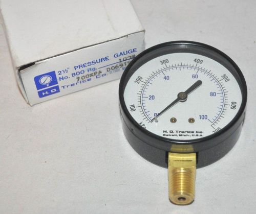 Trerice 800 pressure gauge 2-1/2&#034; dial 0-100 psi 1/4&#034; npt bottom d069193 for sale