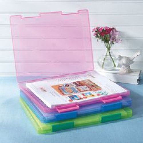 JEWEL TONE TINTED FILE STORAGE CASES - SET OF 3