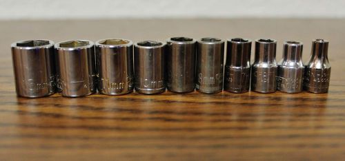 CRAFTSMAN-MADE IN U.S.A. 1/4&#034; DRIVE SOCKET SET 6-POINT METRIC 10-PCS.-NICE