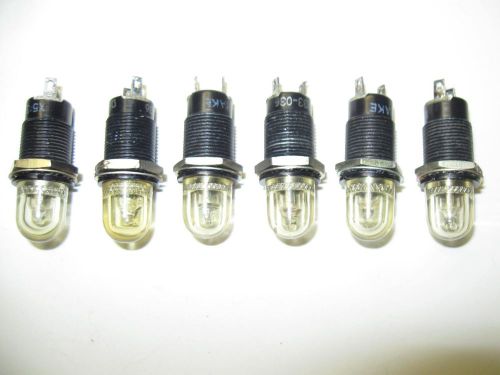 (6) Vintage DRAKE Panel Mount Indicator Pilot Lights Steampunk