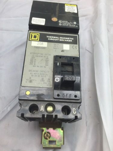 SQUARE D FA26020AC CIRCUIT BREAKER *USED*