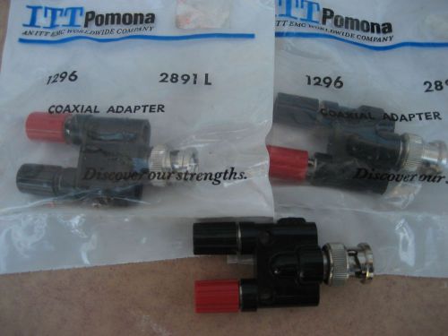 3(Pcs) ITT POMONA COAXIAL ADAPTER Mod. 1296 brand new BNC MALE-DUAL BANANA JACK