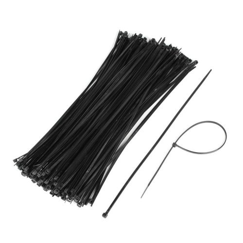 200 Pcs 3.5x300mm Network Cable Wire Nylon Zip Tie Strap Fastener Black