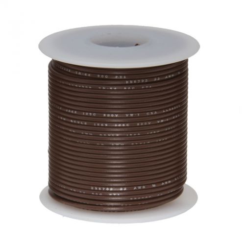 28 AWG Gauge Stranded Hook Up Wire Brown 100 ft 0.0126&#034; UL1007 300 Volts