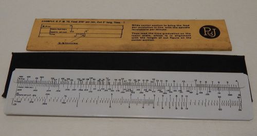 VINTAGE POTTER &amp; JOHNSTON COMPANY PAWTUCKET RI SLIDE RULE MACHINE TOOL RPM FEED