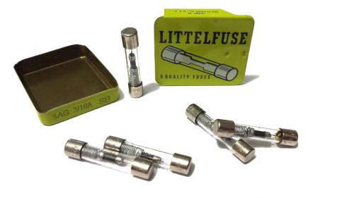 LOT OF 5 LITTELFUSE 3AG 3/10A 313 125V FUSES VINTAGE BOX