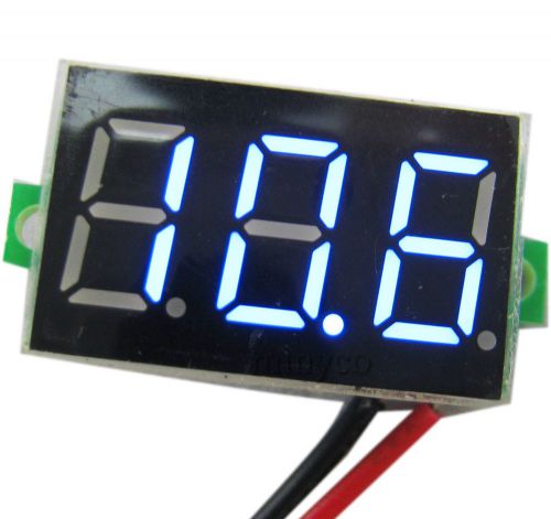 3 digits  0.36&#034; dc4.00-30.0v 2-line blue digital voltmeter voltage tester panel for sale