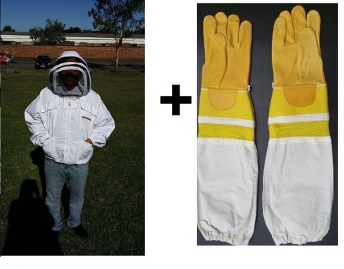 BEEKEEPING JACKET BEE KEEPING JACKET HEAVY DUTY &amp; COW HIDE VENTILATED GLOVES