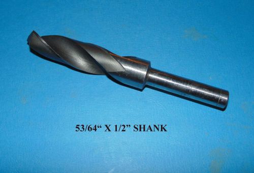 PTD TWIST DRILL 53/64&#034; X 1/2&#034; SHANK X  6&#034; LONG DRILL BIT HIGH SPEED