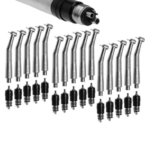 15PCS Mini Head NSK Type Dental High Speed Handpiece Push Button 4-H Coupling