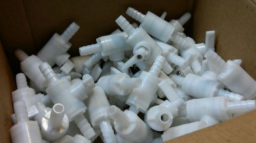 (50) VALVES SHUTOFF MACRO BLEND WHITE HANDLE 3/8&#034; BARB to 3/8&#034; BARB ELLIS 410320