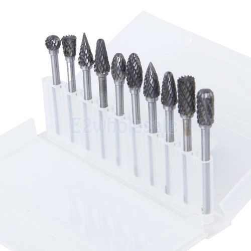 10 Tungsten Steel YG8 Carbide Rotary Burr 6mm Head Dia. for Deburring Polishing