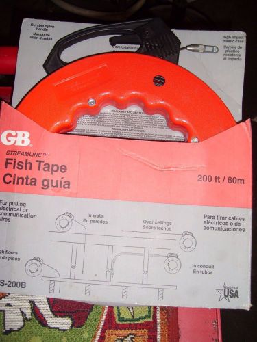 GB Streamline Fish Tape   200 ft / 60, Made in USA  NEW in Pkg.
