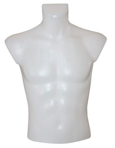 Male Torso Dress Form Mannequin Bust Display White Color Size Large (5027)