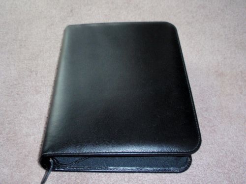 Day-timer® padded leather ? dual zipper planner cover desk size 11.25&#034; x 8.75&#034; for sale
