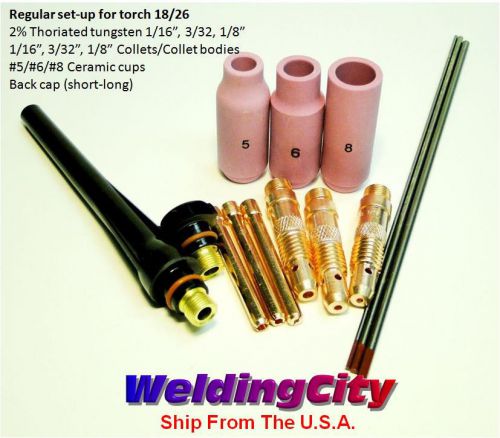 Accessory kit ak3 collet-cup-cap-tungsten 1/16~1/8 tig torch 18/26 (u.s.seller) for sale